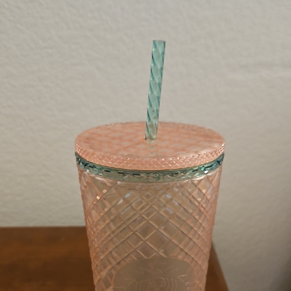 NEW Starbucks 2023 Pink Pearl Jeweled Venti 24oz Tumbler with Straw - Picture 7 of 7